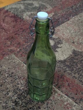 Green Glass Swing-Top Bottle - Home Dining